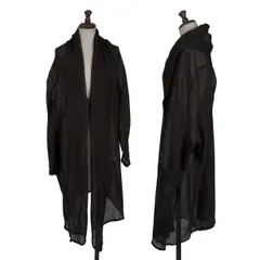 ワイズY's リネンニットロングカーディガン 黒2