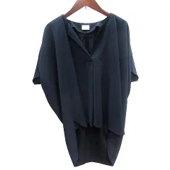 アーバンリサーチ ドアーズ URBAN RESEARCH DOORS シャツ ブラウス スリットネック ドルマンスリーブ 半袖 ONE 紺 ネイビー /AU