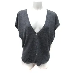 ジャーナルスタンダード JOURNAL STANDARD カーディガン ニット フレンチスリーブ ウール チャコールグレー /YI