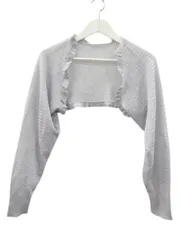 スナイデル SNIDEL シアーフリルボレロカーディガン 長袖 ショート丈 ラメ 水色 ライトブルー 羽織 トップス