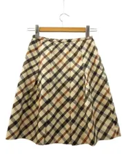ダックス DAKS プリーツスカート 38 チェック ベージュ系 ボトムス