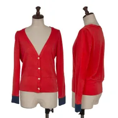 ミナペルホネンmina perhonen 切替デザインカーディガン 赤青M位