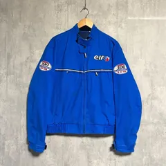 elf エルフ ライディングジャケット レッドバロン ROM メッシュ バイクウェア L ブルー 青 300 ANNIVERSARY 刺繍 プロテクター装着可 ツーリング