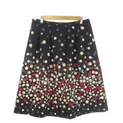 オースチン リード Austin Reed スカート 38 紺 ネイビー ドット柄 グラデーション フレア /AO40 ■GY58