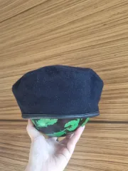黒色ベレー帽 ウール帽子
