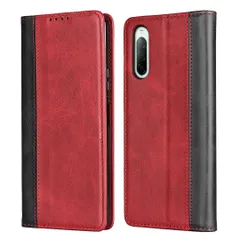 Ｈａｖａｙａ 対応 SO-41A ケース Xperia10II ケース SOV43 ケース 手帳型 耐衝撃 au ソニー エクスペリア10ii カバー 第2世代 docomo a001so ワイモバイル SoftBank マグネット式 カード収納 レザー-レッ