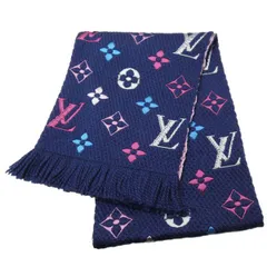 ルイ・ヴィトン　LOUIS VUITTON　マフラー　エシャルプ・ロゴマニア　レインボー　Ｍ７０８９９　ネイビー