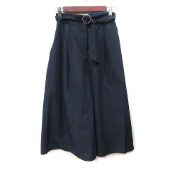 ナチュラルビューティーベーシック NATURAL BEAUTY BASIC ワイドパンツ スカンツ S 紺 ネイビー /YI