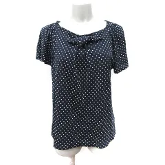 ヒューマンウーマン HUMAN WOMAN カットソー 半袖 ドット 2 M 黒 ブラック /YI