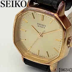 稼働品 Working item セイコー SEIKO 腕時計 レディース Ladies クォーツ Quartz 八角形 オクタゴン ケース ゴールド 文字盤 シャンパンゴールド バーインデックス ヴィンテージ 希少 デザイン　0634