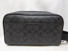 COACH コーチ セカンドバッグ トラベルポーチ CAR15 QBMI5 シグネチャー 黒系 バッグ