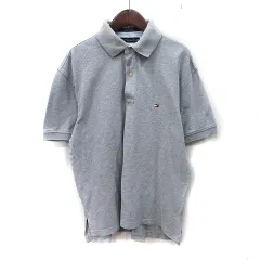 トミーヒルフィガー TOMMY HILFIGER ポロシャツ 鹿の子 半袖 M グレー /YI