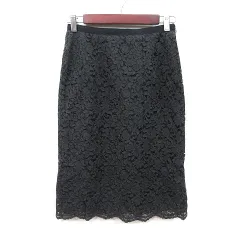 ユナイテッドアローズ UNITED ARROWS closet story タイトスカート ミモレ ロング 総レース 36 S 黒 ブラック /YI