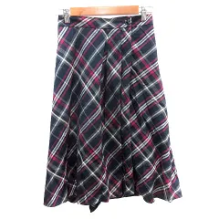 エニィスィス エニシス anySiS フレアスカート ミモレ ロング チェック 2 M 紺 ネイビー /AU