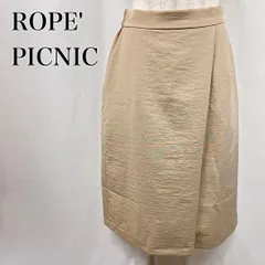 ROPE' PICNIC　ロペピクニック　38　ベージュ　美シルエット　ゴム　ラップ風　膝丈　タイトスカート 3848