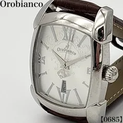 稼働品 Working item オロビアンコ Orobianco 腕時計 メンズ Men's クォーツ Quartz レッタンゴラ RettangOra OR-0012 デイト シルバー文字盤 トノー型 樽型 ローマ数字 イタリア ブランド ウォッチ 685のサムネイル