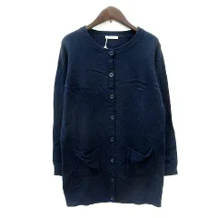 スタディオクリップ Studio Clip カーディガン ニット ロング ウール F 紺 ネイビー /MN