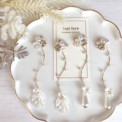 1点作品☆ 大粒バンブルビージャスパーピアス イヤリングに変更可能
