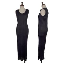 PLEATS PLEASEノースリーブ ロングワンピース ネイビー - メルカリ