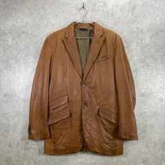 BANANA REPUBLIC バナナリパブリック レザー テーラードジャケット メンズXL相当 古着 バナリパ キャメルブラウン 茶色
