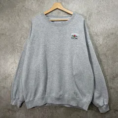 00年代 WISCONSIN ROSE BOWL ワンポイントロゴ刺繍 スウェットシャツ メンズ2XL 古着 00s Y2K VINTAGE ヴィンテージ アメカジ ウィスコンシン ローズボウル トレーナー ビッグサイズ 大きいサイズ 灰色のサムネイル