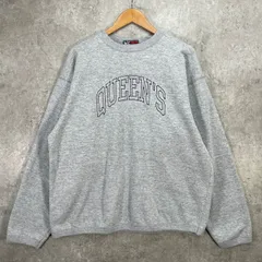 90~00年代 カナダ製 QUEEN'S 刺繍 スウェットシャツ メンズL相当 古着 90s 00s Y2K VINTAGE ヴィンテージ アメカジ トレーナー 灰色