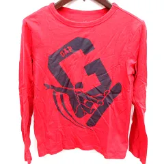 ギャップキッズ GAP KIDS カットソー Tシャツ Uネック 長袖 M 赤 レッド /RT ●RY