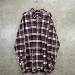 90年代 Ralph Lauren ラルフローレン チェック柄 ボタンダウンシャツ メンズ4XLT相当 古着 90s VINTAGE ヴィンテージ アメカジ マチ付き スーパービッグサイズ 大きいサイズ レッド グリーン ネイビー イエロー
