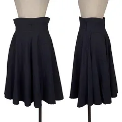 トリココムデギャルソンtricot COMME des GARCONS ウールチェックフレアスカート 紺M