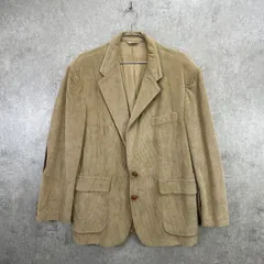 80年代 USA製 HUNT VALLEY コーデュロイ テーラードジャケット メンズXL相当 古着 80s VINTAGE ヴィンテージ チンストラップ レザーエルボーパッチ 茶色