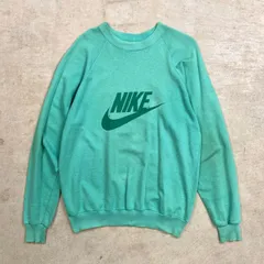 70年代 オレンジタグ NIKE ナイキ ビッグロゴプリント スウェットシャツ メンズL 古着 70S VINTAGE ヴィンテージ ティファニーブルー 黄緑