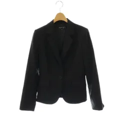 インディヴィ INDIVI テーラードジャケット ストライプ 40 ブラック ライトグレー /DO ■ECB001