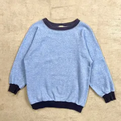 80年代 USA製 sportswear ツートン ラグランスウェットシャツ レディースXS相当 古着 80s アメカジ ヴィンテージ VINTAGE ブランク 無地 トレーナー ライトブルー ネイビー 水色 紺色