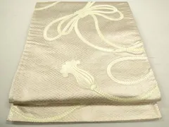 平和屋着物◎太鼓柄袋帯　刺繍　結び紐文　金糸　正絹　逸品　CABD0806ze