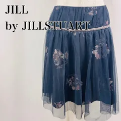 JILL by JILLSTUART　ジルバイジルスチュアート　S　黒　ブラック　チュール　花柄　膝丈　ギャザースカート  3790
