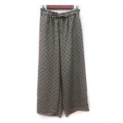 ドレスキップ DRESKIP ワイドパンツ ハイウエスト ドット M 茶 ブラウン /YI