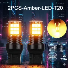 2本セット T20 アンバー　LED ダブル球 ハイフラ防止抵抗内蔵 ウインカーバルブ