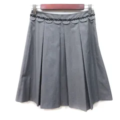 フェルゥ Feroux フレアスカート ひざ丈 レース 2 M グレー /YI ●RY