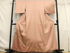 単衣 付下げ（踊る唐子文）裄65 一つ紋入 正絹美品 - メルカリ