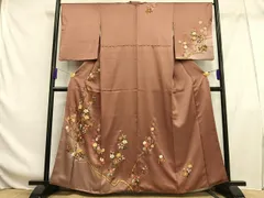 平和屋着物■訪問着　枝花文　暈し染め　金彩　正絹　逸品　AABF8529oa
