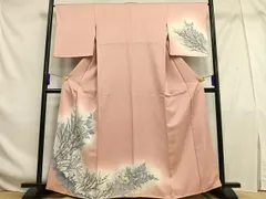 平和屋着物■訪問着　枝葉シルエット　暈し染め　正絹　逸品　AABF8551oa