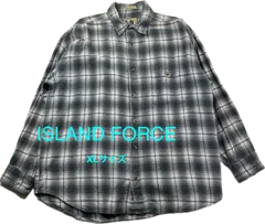 ISLAND FORCE Brand　ヴィンテージ・フランネルシャツ（ネルシャツ）シャドーチェック柄　XLサイズ　厚手シャツ