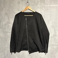 NO ID. BLACK アシンメトリーZIP ノーカラーJKT 2 黒 ノーアイディー ブラック 448006-614B ライダース カーディガン モード V系 ロック ストリート 秋物 春物 メンズ アウター ジャケット ブルゾン 古着