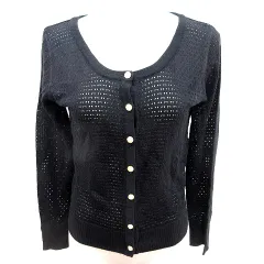 ファビュラス アンジェラ FABULOUS ANGELA カーディガン ニット 長袖 M 黒 ブラック /RT