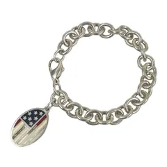 TIFFANY&CO. ティファニー オーバル 星条旗モチーフ  ブレスレット シルバー925 腕周り約17cm 正規品 / 50148