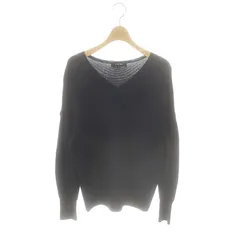 アンタイトル UNTITLED Vネック パフスリーブニット セーター 長袖 4 紺 ネイビー /AT ■OS