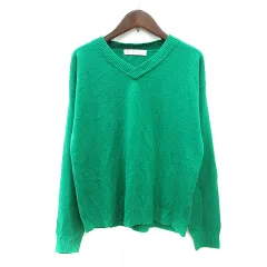 アズノウアズ as know as ニット セーター Vネック 長袖 ＊ M 緑 グリーン /MN