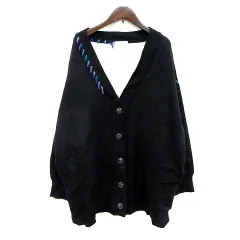 ページボーイ PAGE BOY カーディガン ニット 刺繍 F 黒 ブラック /MN