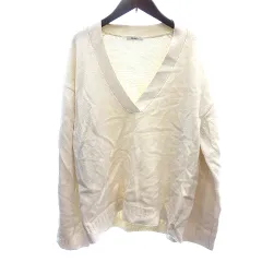 ニコアンド Niko and.. ニット カットソー Vネック 長袖 F アイボリー 白 ホワイト /AU