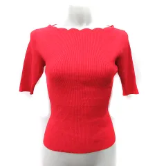 プロポーション ボディドレッシング PROPORTION BODY DRESSING カットソー リブ 半袖 3 M～L 赤 レッド /YI